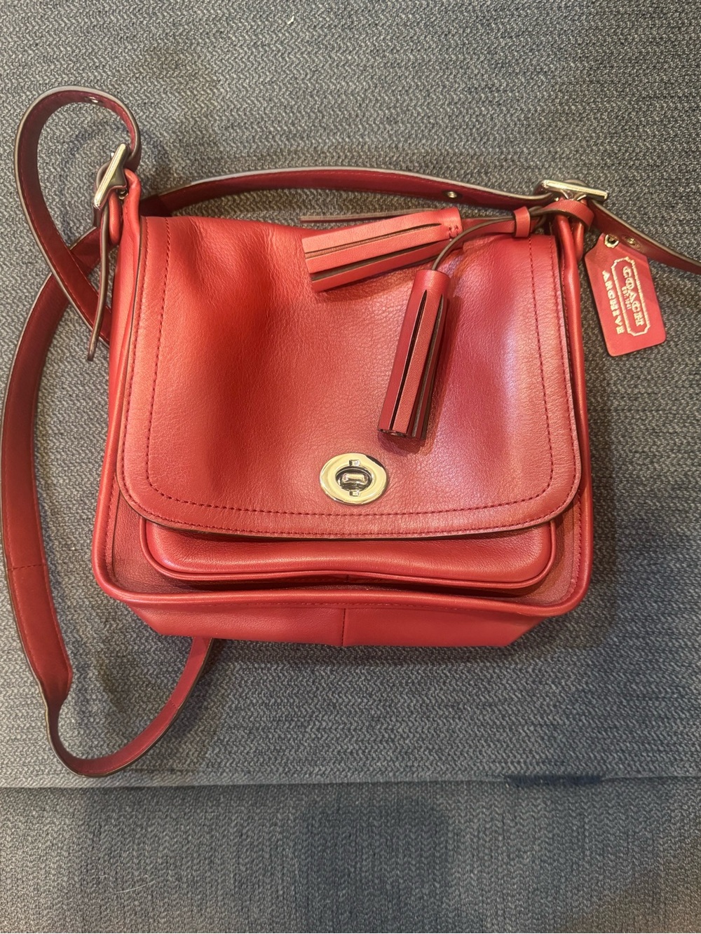 Coach Legacy Archive Rambler - style J9123 21194 Leather Turnlock Tassel